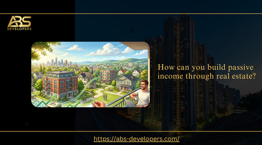 How can you build passive income through real estate? banner by ABS Developers.