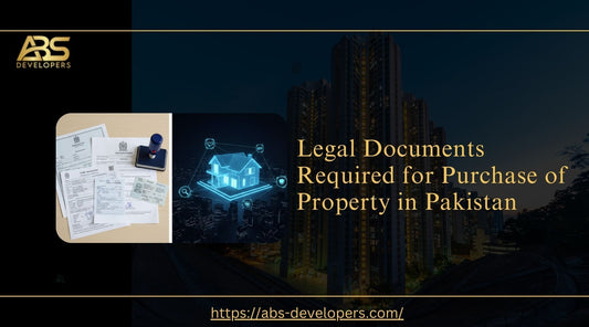 Official property documents with a stamp beside a digital house graphic, representing property registration and verification.