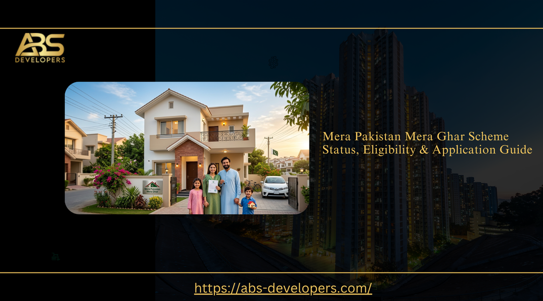 A family standing proudly in front of their new house, showcasing the Mera Pakistan Mera Ghar scheme's impact on affordable housing in Pakistan.