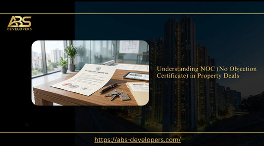 Approved No Objection Certificate document placed on a desk alongside house keys and property transfer files.