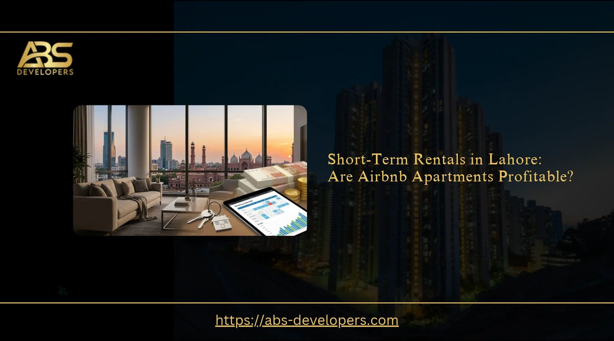 Furnished apartment interior in Lahore illustrating Airbnb-style short-term rentals and rental income potential.
